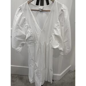 A New Day XXL Dolman Sleeve Oversized Crisp Textured Dress White